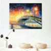 Abstract landschap canvas kunst badkamer decor brug met de hand gemaakt modern olieverfschilderij