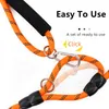 Dog Collars Leashes Dog Leash Hands Free Dogs Leash Reflective Leashes for Dog Walking Running Rope 2.4M Long Adjustable Double Leashes Dogs Ropes 230613