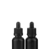 Bottiglie di profumo di olio essenziale di vetro smerigliato nero e flacone contagocce con pipetta reagente liquido da 5 ml a 100 ml Igejk