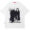 T-shirt da uomo Camicia Hip Hop Uomo Streetwear T-shirt con stampa grafica ombra T-shirt oversize Harajuku Moda donna Casual Top allentato Estate