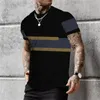 Men's T Shirts Striped Shirt Men's T-shirt Vintage Short Sleeve Plaid Tees Tops 2024 Casual Streetwear Oversized Fashion Sweatshirt Men