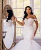 Gorgeous African Mermaid Wedding Dresses Off The Shoulder Corset Plus Size Bridal Gowns Lace Appliques Beaded Long Robe De Mariage 2023