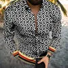Men's Casual Shirts Autumn Winter Men's Long Shirt Single-Breasted Lapel 3D Latest Casual Daily Retro Pattern Theme Male Top shirt Button Cardigan 230613
