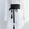 Cintos Feminino Elegante Moda Cinto Kimono Japonês Tradicional Cardigan Yukata Harajuku Preto Branco Bandagem Com Estampado de Flores