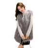 Kvinnors päls koreanska mode lady faux kappa tunt ljus ärmlös väst vinter varm med fickor