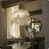 Chandeliers LukLoy White Feather Pendant Chandelir Bedroom Led Lamp Hanging Lighting Fixtures Living Room Modern Chandelier Ceiling Light