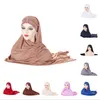 民族衣類ヒジャーブ女性ターバンイスラム教徒ヨーロッパアメリカ中東のマルチカラー額ダイヤモンドヒジャーブ帽子ヘッドバンド長いスカーフ