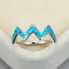 Eheringe Vintage Weibliche Blau Weiß Opal Ring Klassische Silber Farbe Dünn Für Frauen Minilalist Braut Welle Verlobung