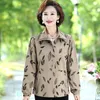 Damenjacken Vintage Kausaldruck Lose Jacke Frauen 2023 Frühling Herbst Koreanische Langarm Mode Lässig Reißverschluss Outwear Mantel X100