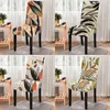 Chair Covers Pastoral Style Elastic Anti-fouling Dining Cover All-inclusive Plant Pattern Spandex Office Chairs Protector Stretchable