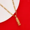 Pendant Necklaces Christmas Gold Color Necklace Jewelry Dragon Column Animal Metal Brass Men Women