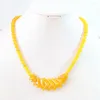 Chains Natural Yellow Jades Malaysia Stone Chalcedony 6-14mm Square Diagonal&round Shape Beads Diy Necklace 18"B631