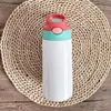 Sublimation Children Water Bottle with straw lid 350ml 12oz Stainless Steel sublimation Sippy Cup for Kids Portable Drinking tumblers Bmexw