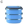 Servis uppsättningar Lunch Box Storage Container 1/2/3 Layer Rectangle rostfritt stål termisk