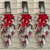 Decorative Flowers 2023 Christmas Wreath Front Door Red Ball Ornaments Window Mantle Indoor Outdoor Decoration