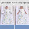 Slaapzakken Baby Biologische Zak Afneembare Lange Mouwen Draagbare Deken Winter Herfst Warme Kleding Nachtkleding Bed Set R230614