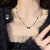 Collier ras du cou Goth noir papillon cristal vague chaîne collier pour femmes Egirl esthétique Vintage chaînes breloques Collares Mujer bijoux