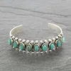 Bangle Tibetan Silver Color Women With Natural Stone