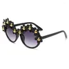 Sonnenbrille 2023 Diamant Damen Marke Designer Party Brille Blume Saison Perle Brillen Lunette de Soleil Femme