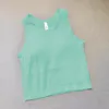 Yoga Racerback Sport Fi Crop Tops Built in Bra Yoga Running Gym Sleevel Ebb Vest Solid Quick Dry Tank Sports Tops LL Yoga Outfit