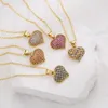 Collier pendentif coeur Zircon coloré au design élégant pour cadeau femme