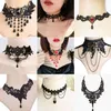 Gothic punk Lace Choker Naszyjnik dla kobiet w stylu retro obojak