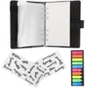 Present Wrap Binder Handbook Budget Loose Leaf Pengar 19x14x4cm Notepadark Notbok svart PVC