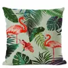 Cuscino Pianta tropicale Copertura decorativa Flamingo Cotone Lino Custodia Fiori per Cojines Decorativos Para Sofa