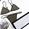 Damen Bademode Designer Zweiteilige Bikinis Dreipunkt-Badeanzug für Frau Vollbuchstaben Sommer Strand Badeanzüge S-XL J6EC
