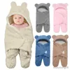 Sovsäckar babyväska fluffig fleece nyfödd som tar emot filt spädbarn pojkar flickor kläder sover barnkammare swaddle r230614