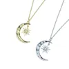 Choker 2023 Classic Fashion Women Jewelry Paded Clear CZ White Fire Opal Stone Moon Star Necklace Necklace