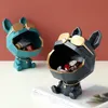 Oggetti decorativi Figurine Cool Dog Figurine Big Mouth Storage Box Decorazione della casa Ornamentale Resina Arte Scultura Decor Regalo 230613