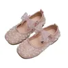 Baskets fille princesse chaussures enfants mode arc Sequin enfants chaussure bébé filles fête étudiant plat cuir 230613