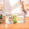 Bouteilles de stockage Boîtes Récipients de cuisine En plastique transparent Réfrigérateur de style japonais Boîte de vidange de légumes et de fruits