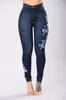 Damesjeans Geborduurde jeans met hoge taille jeans damesbroek Potloodbroek modellen voeten broek damesjeans 230613