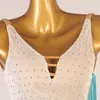 Stage Wear Sexy Suspenders See-through Backless Latin Dance Dress Standard Ballroom Practice Competition Performence Costume