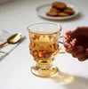 Verres à vin 150Ml rétro en relief motif ambre couleur claire verre tasses à eau cadeau créatif Ins tasse à café pour hommes femmes fête goutte De Otfp7