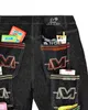 Männer Jeans Y2k Multi Pocket Cargo Baggy Schwarze Hosen Männer 2023 Punk Hip Hop Rock Dance Breite Bein Hosen streetwear