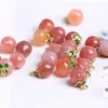 펜던트 목걸이 1pc 귀여운 천연 마노 복숭아 과일 패션 치유 보석 제조용 젬 DIY 액세서리