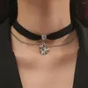 Choker sexig pu läderkedja hänge halsband kvinnor män mode hip hop punk hals gotisk svart cool krage