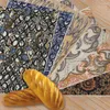 Bord servett 1 st marockanska retro mönster placemat geometrisk blomma matt linne linne dryck kopp 42 32 cm kök tillbehör