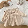 Flicka klänningar söt baby björn klänning 0-3 år fritid född barn långärmad korea vårkläder flickor