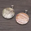 Pendant Necklaces Natural Shell Pandent Round Shape Pink Black Mother Of Pearl Necklace For Making Jewelry DIY Accessories