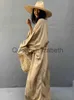 Casual Dresses Solid Beach Cover Up Women Self Belted Wrap Kimono Dress Baddräkt 2022 New Robe Summer Beachwear Factory Supply J230614