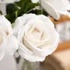 Fleurs séchées 1pc / 5pc belle soie artificielle rose mariage maison table décor long bouquet organiser fausse plante cadeaux de la Saint-Valentin