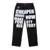 Męskie dżinsy Y2K Multi Pocket Worbgy Black Pants Mężczyźni 2023 Punk Hip Hop Rock Dance szeroko nogi spodnie uliczne
