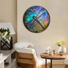 Decorative Flowers Colored Acrylic Hanging Board Living Room Decorations Dragonfly Pattern Wreath Indoor Outdoor Decoration