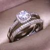 Bagues De Grappe DIWENFU Véritable Bague En Argent Sterling 925 Moissanite Pour Les Femmes Fine Anillos De Bijoux Anel Naturel