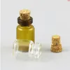 100 x 05ml 1ml Empty Clear amber Glass Bottle With Wood Cork Mini Sample Vial wishing bottlehigh qty Vkoek