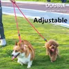 Dog Collars Leashes Dog Leash Hands Free Dogs Leash Reflective Leashes for Dog Walking Running Rope 2.4M Long Adjustable Double Leashes Dogs Ropes 230613